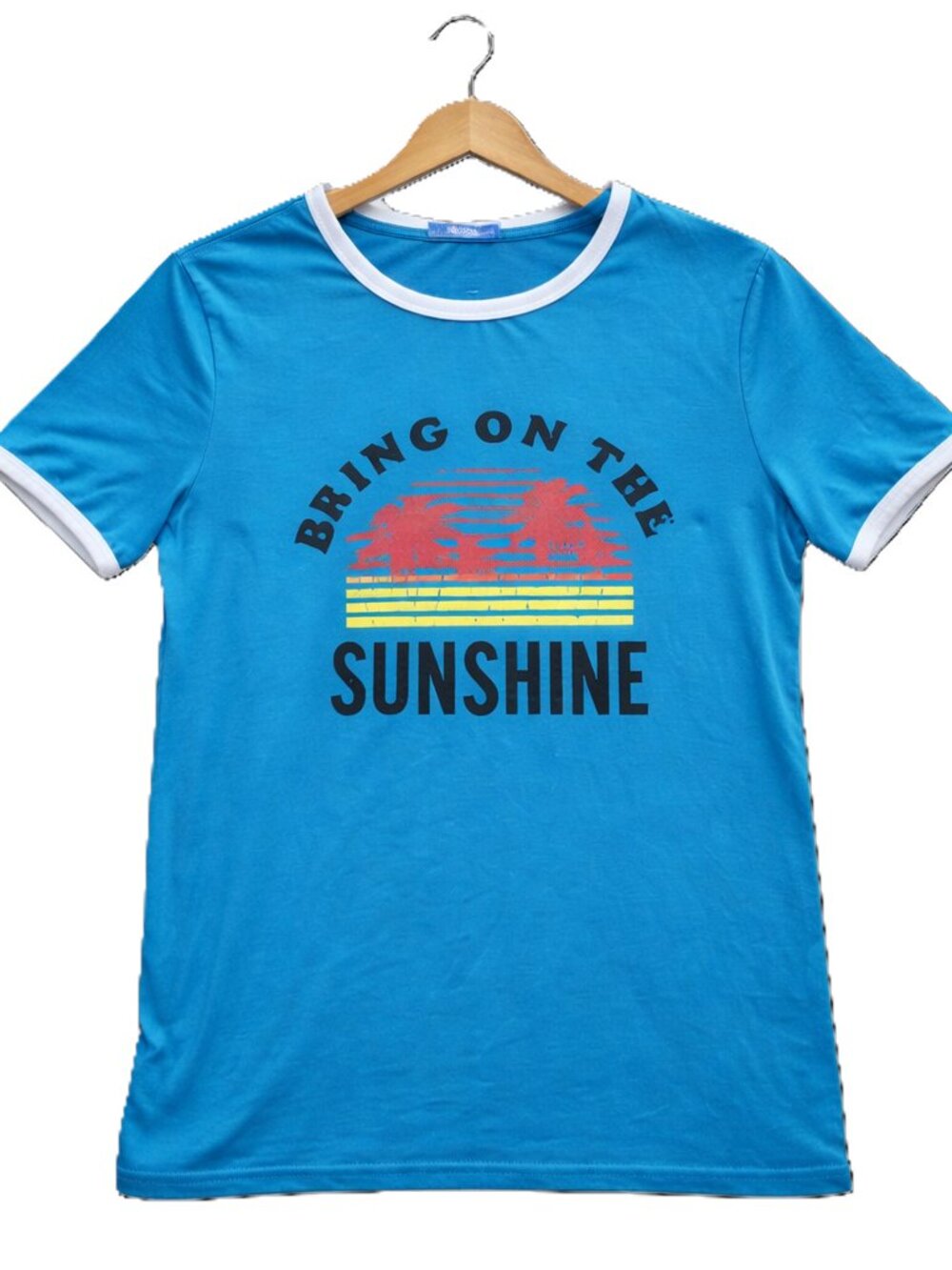 Irisgod Retro Sunshine Graphic Tee Women’s Large Boho Summer Triblend T-Shirt